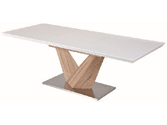 Blagovaonski stol na razvlačenje 140-200 cm Allegra (bijela + hrast) (za 8 i više osoba)