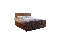 Bračni krevet  Boxspring 140 cm Milagros 3 (tamnosmeđa) (s madracem i prostorom za odlaganje)