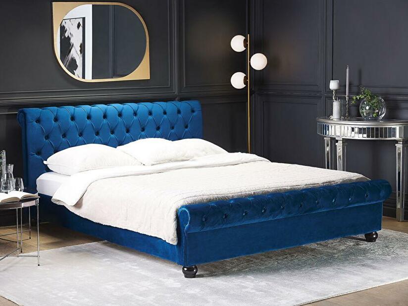 Bračni krevet 180 cm ARCHON (s podnicom) (plava)