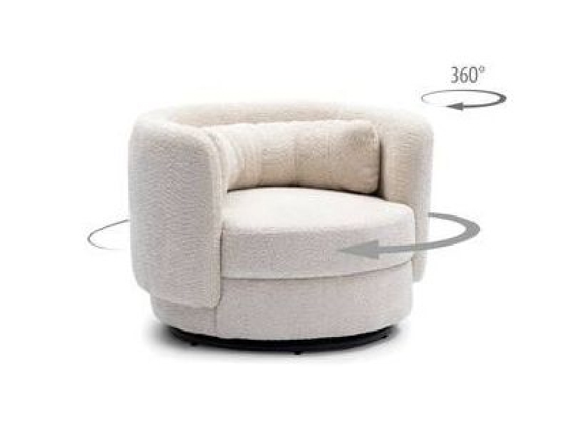 Okretna fotelja Wanita (bijela) (360°)