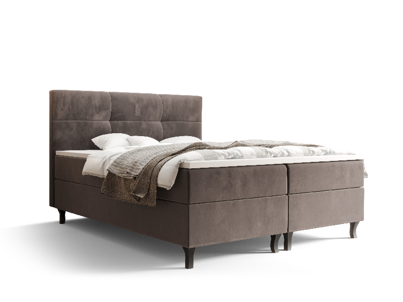 Bračni krevet Boxspring 160 cm Lumba Comfort (smeđa) (s madracem i prostorom za odlaganje)