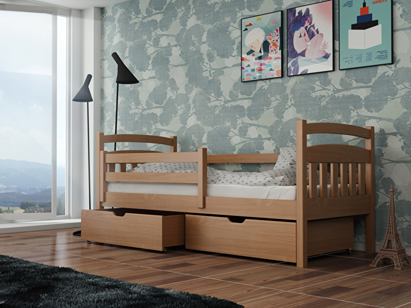 Dječji krevet 90 x 200 cm Susy (s podnicom i prostorom za odlaganje) (bukva)