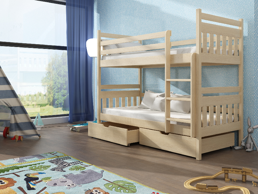 Dječji krevet 90 x 190 cm ARAS (s podnicom i prostorom za odlaganje) (borovina)