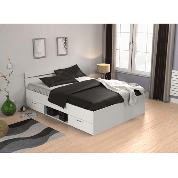 Bračni krevet140 cm Myriam (bijela) (bez madraca i podnice)