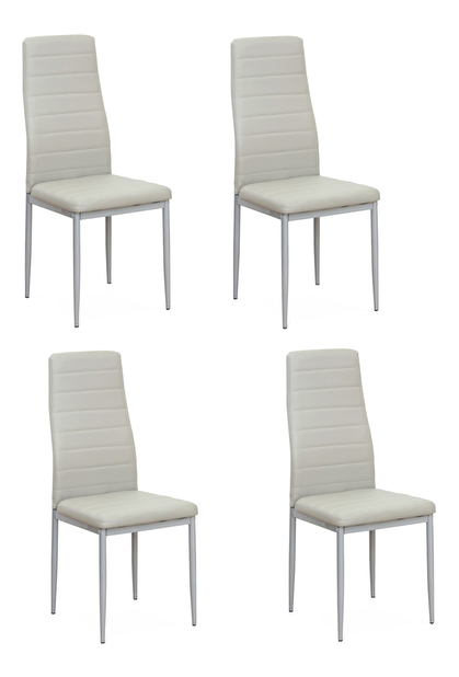 Blagovaonska stolica (4 kom.) Collort nova (svjetlosiva ekokoža) *rasprodaja