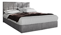 Bračni krevet  Boxspring 180 cm Porto (siva) (s madracem i prostorom za odlaganje)