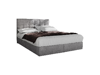 Bračni krevet  Boxspring 160 cm Porto (siva) (s madracem i prostorom za odlaganje) *rasprodaja 