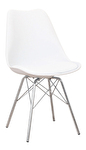 Blagovaonska stolica Tajuana (bijela + krom)  