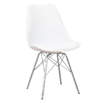 Blagovaonska stolica Tajuana (bijela + krom)  