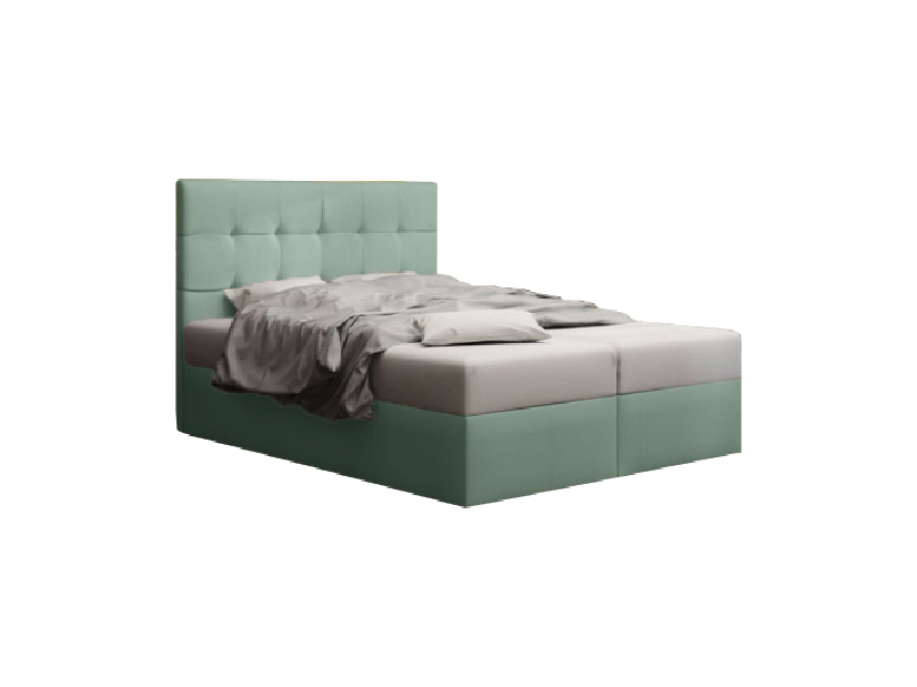 Bračni krevet Boxspring 160 cm Duel 2 Comfort (metvica) (s madracem i prostorom za odlaganje)