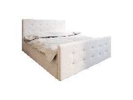 Bračni krevet  Boxspring 140 cm Milagros 1 (bež) (s madracem i prostorom za odlaganje)