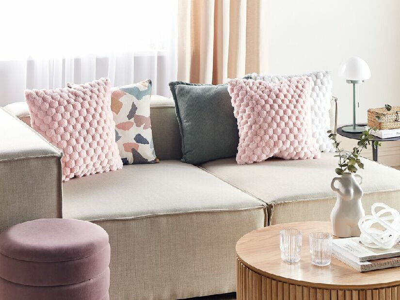 Set 2 ukrasna jastuka 43 x 43 cm Pur (ružičasta)