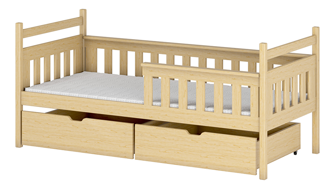 Dječji krevet 90 x 200 cm Emelda (s podnicom i prostorom za odlaganje) (borovina)