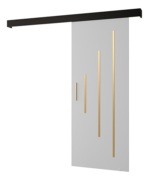 Klizna vrata 90 cm Sharlene Y (bijela mat + crna mat + zlatna)