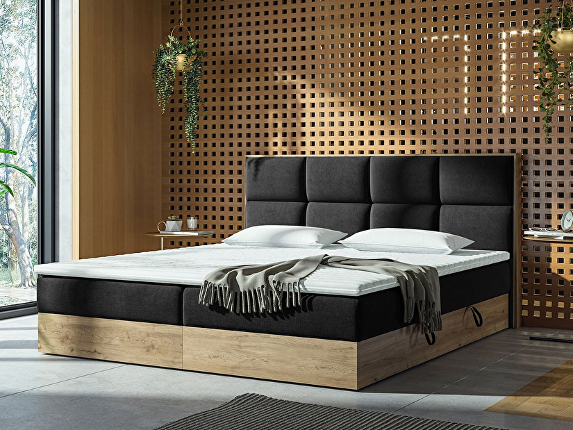 Kontinentalni krevet 160 cm Bolondra (zlatni hrast + soro 100)