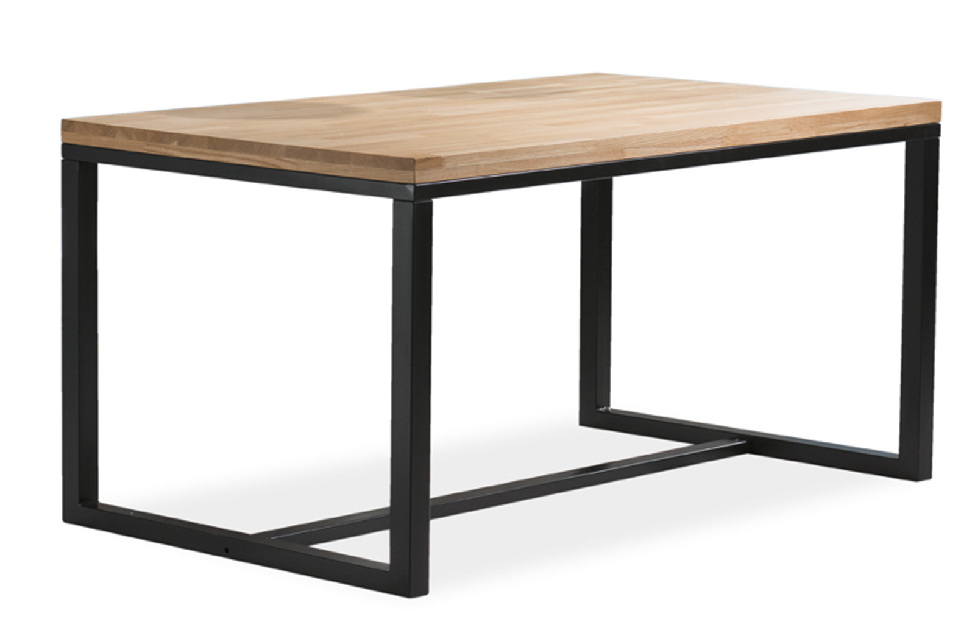 Blagovaonski stol Myndi A (masiv) (hrast + crna) (za 4 osobe) 
