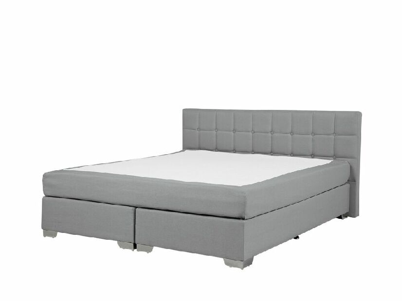 Kontinentalni krevet 160 cm AMELISA (tkanina) (siva) (s podnicom i madracem)