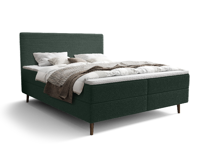 Bračni krevet 180 cm Napoli Comfort (zelena) (s podnicom, s prostorom za odlaganje)