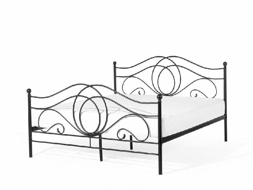 Bračni krevet 160 cm LAURA (s podnicom) (crna) *rasprodaja 