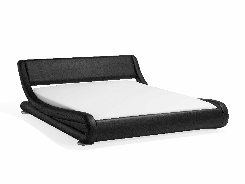 Bračni krevet 160 cm AVENUE (s gel madracem) (crna)