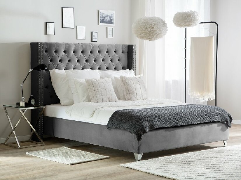 Bračni krevet 180 cm LUBECK (s podnicom) (siva) *trgovina