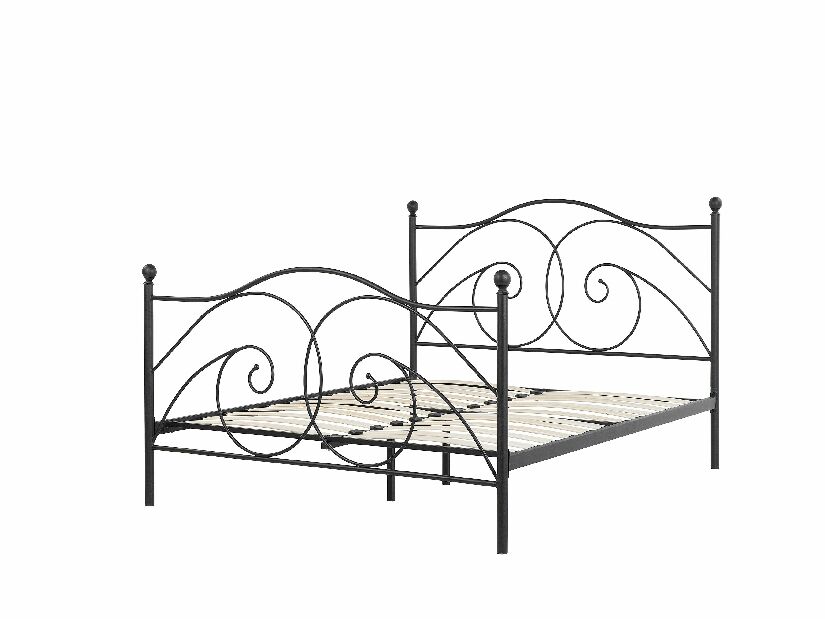 Bračni krevet 140 cm DIROU (s podnicom) (crna)