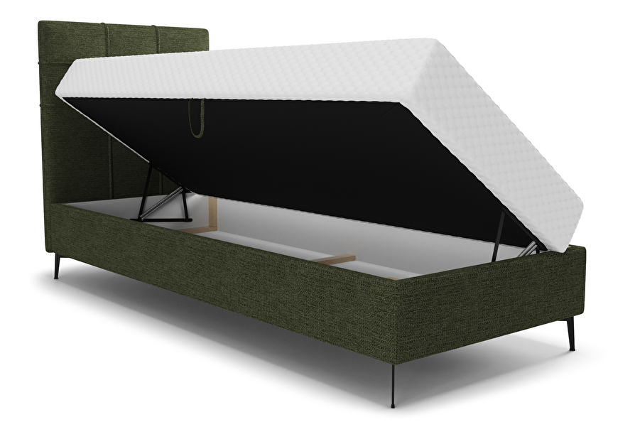 Jednostruki krevet 90 cm Infernus Comfort (tamnozelena) (s podnicom, bez prostora za odlaganje)