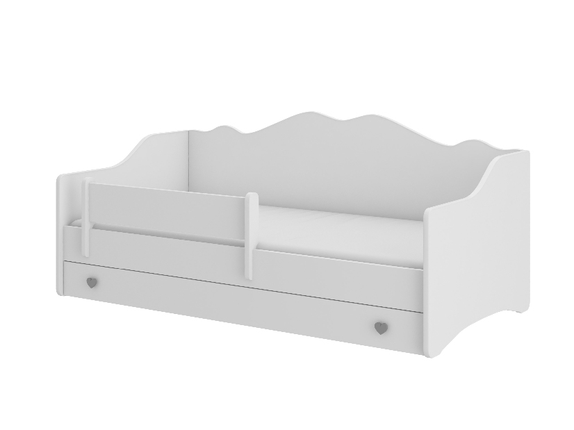 Dječji krevet 160x80 cm Ester I (s podnicom i madracem) (bijela + siva)