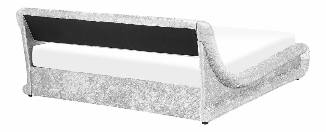Bračni krevet 180 cm AVENUE (s podnicom i LED rasvjetom) (srebrna baršunasta)
