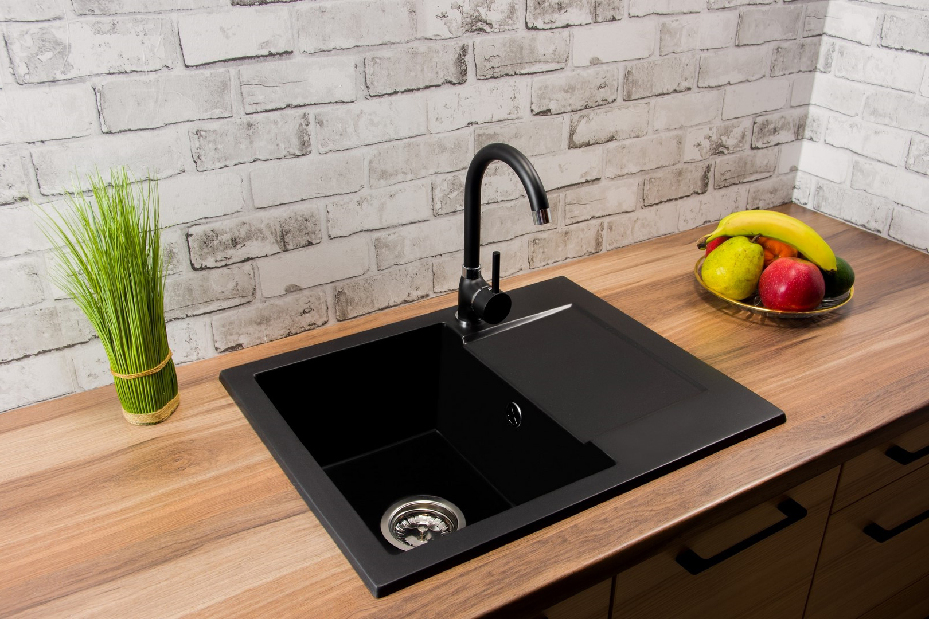 Kuhinjski sudoper Dalgam (crna) (sa 2 otvora za bateriju) (D)