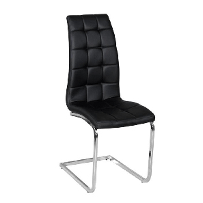 Blagovaonska stolica Cli (crna + krom)  