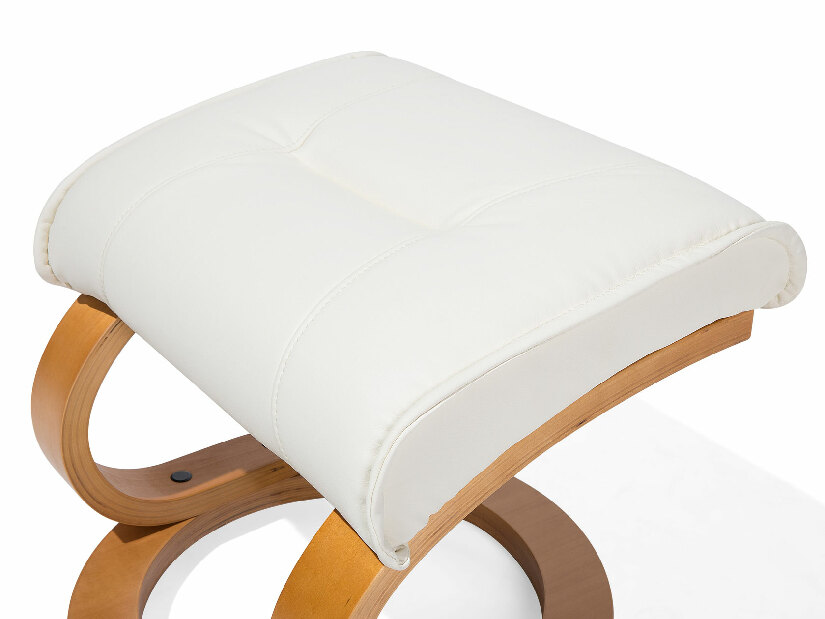 Masažna fotelja MAJENE (umjetna koža) (bež) (s tabureom)