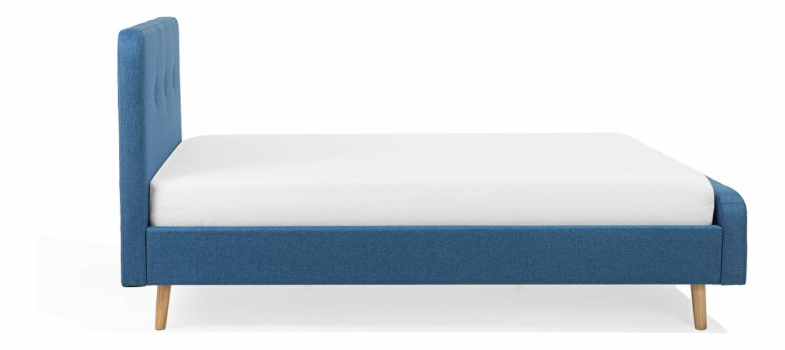 Bračni krevet 160 cm ROME (s podnicom) (plava)
