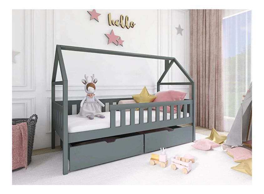 Dječji krevet 80 x 180 cm Donna (s podnicom) (grafit)