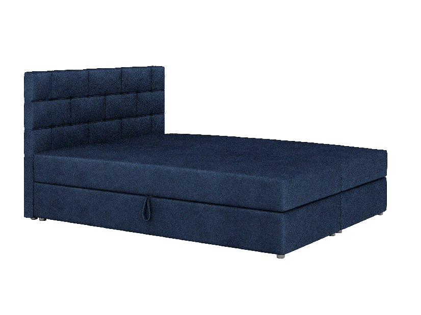 Bračni krevet Boxspring 140x200 cm Waller (s podnicom i madracem) (plava)