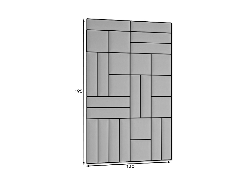 Set 26 tapeciranih panela Quadra 120x195 cm (svijetlosiva)