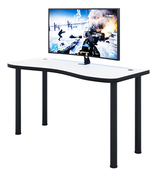 Gaming PC stol Gamer Y (bijela + crna) (s RGB LED rasvjetom)
