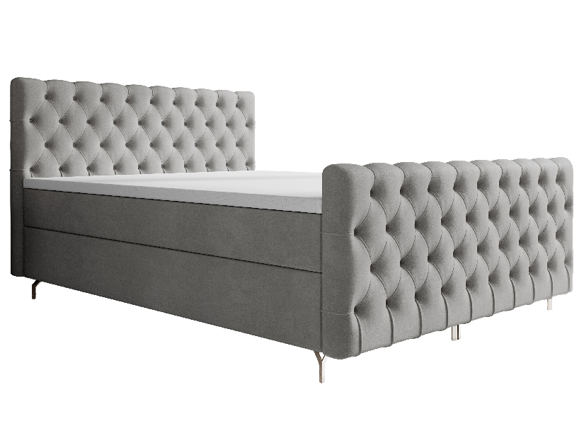 Bračni krevet 160 cm Clinton Bonell (siva) (s podnicom, s prostorom za odlaganje)