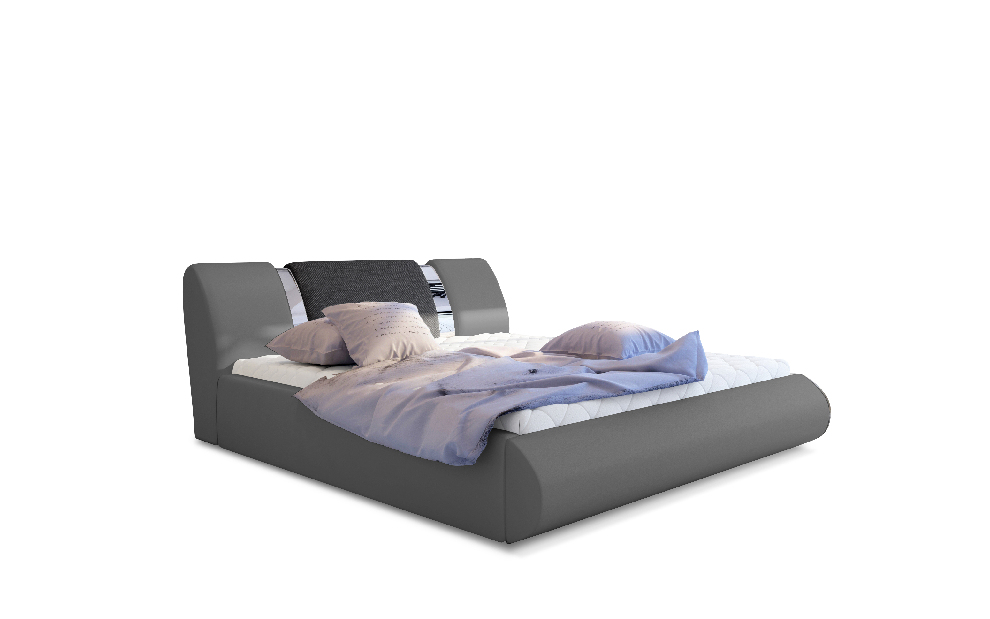 Bračni krevet 180 cm Fabio (siva + tamnosiva) (s podnicom i prostorom za odlaganje)