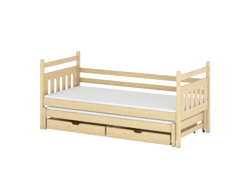 Dječji krevet 80 x 180 cm DANNY (s podnicom i prostorom za odlaganje) (borovina)