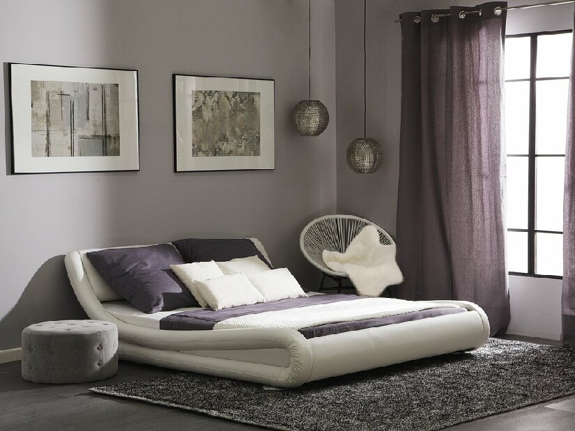 Bračni krevet 160 cm AVENUE (s gel madracem) (bijela)