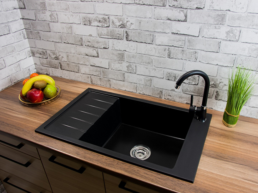 Kuhinjski sudoper Lurano (crna) (bez otvora za bateriju) (L)