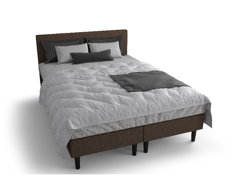 Bračni krevet Boxspring 140 cm Rita (tamnosmeđa) (s madracem, bez prostora za odlaganje)