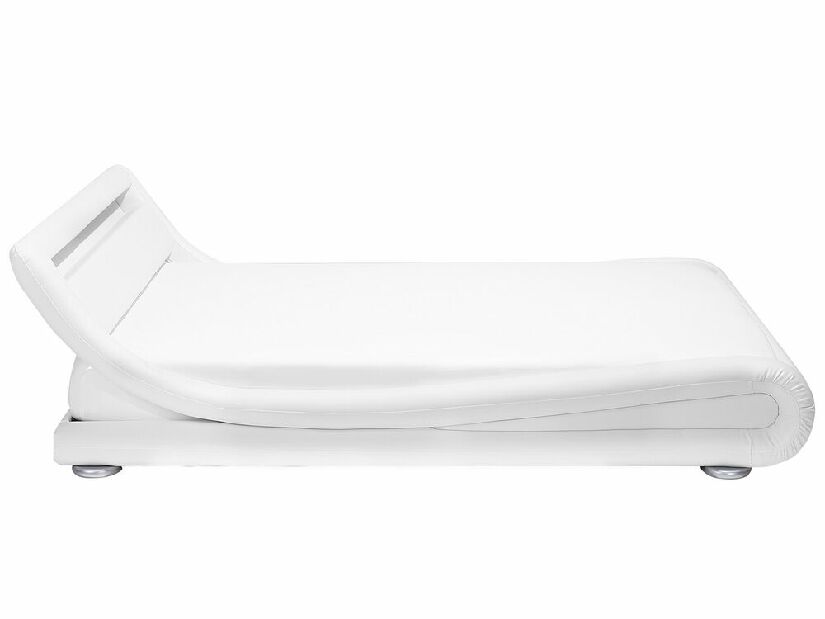 Bračni krevet 160 cm AVENUE (s podnicom i LED rasvjetom) (bijela)