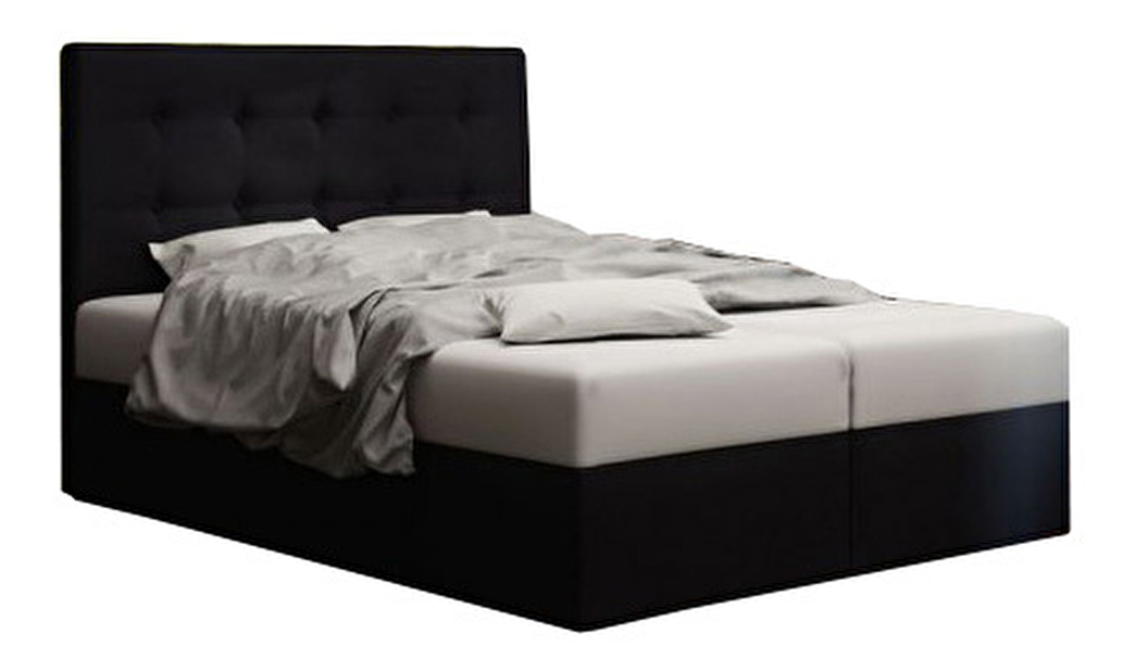 Bračni krevet Boxspring 160 cm Duel 1 (crna) (s madracem i prostorom za odlaganje)