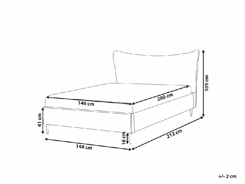 Bračni krevet 140 cm Chaza (svijetlosiva)