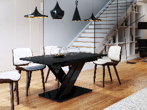 Blagovaonski stol Lumenza (crni sjaj)