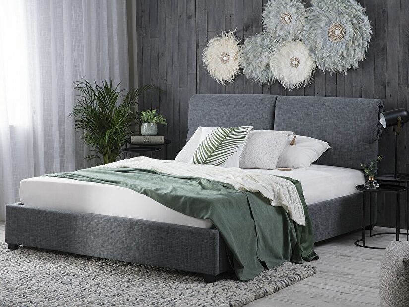 Bračni krevet 160 cm BELLA (s podnicom) (siva)
