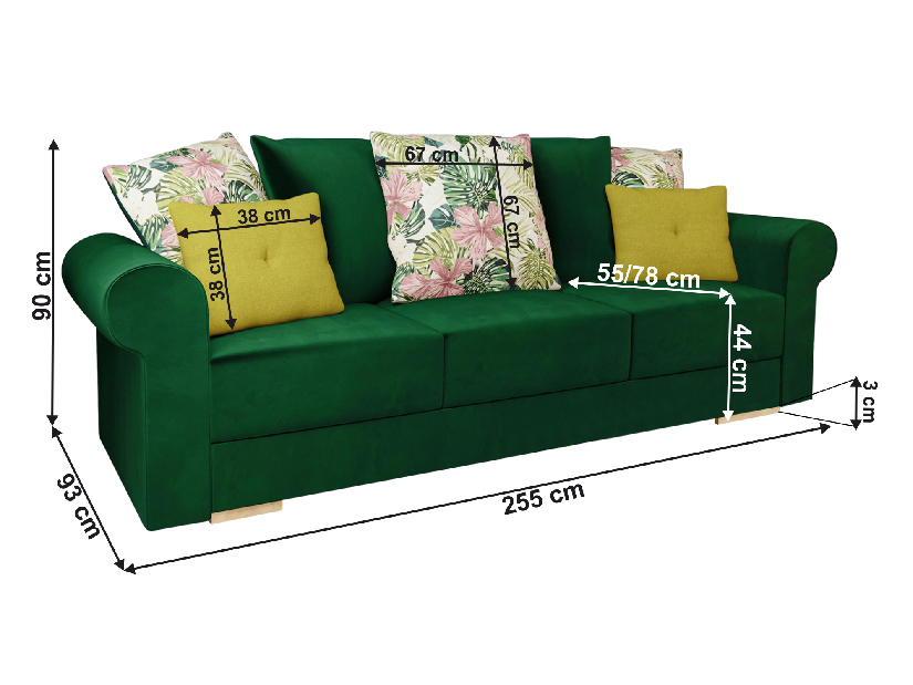Sofa na razvlačenje s prostorom za odlaganje Sunoky (kronos 19) 