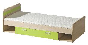 Jednostruki krevet 80 cm Lavendon L13 (S podnicom) (hrast nash + fehér)  